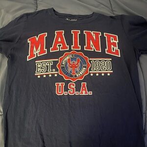 USED Maine EST 1820 U.S.A T- Shirt - Mens Small